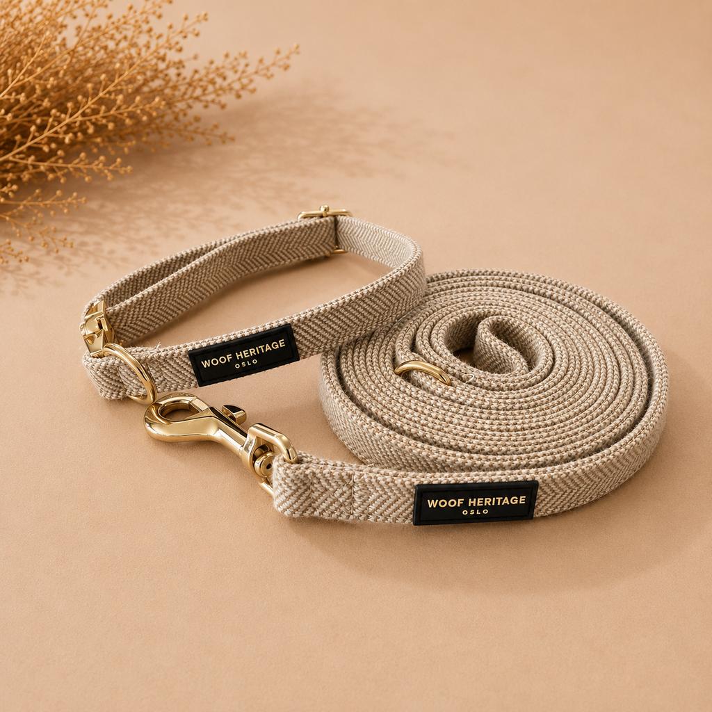 Bundle – Twill Sand | Halsbånd + Bånd