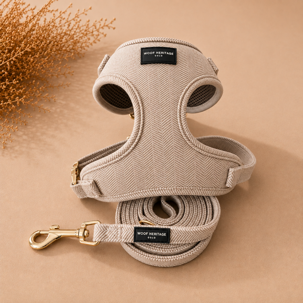 Bundle – Twill Sand | Hundesele + Bånd