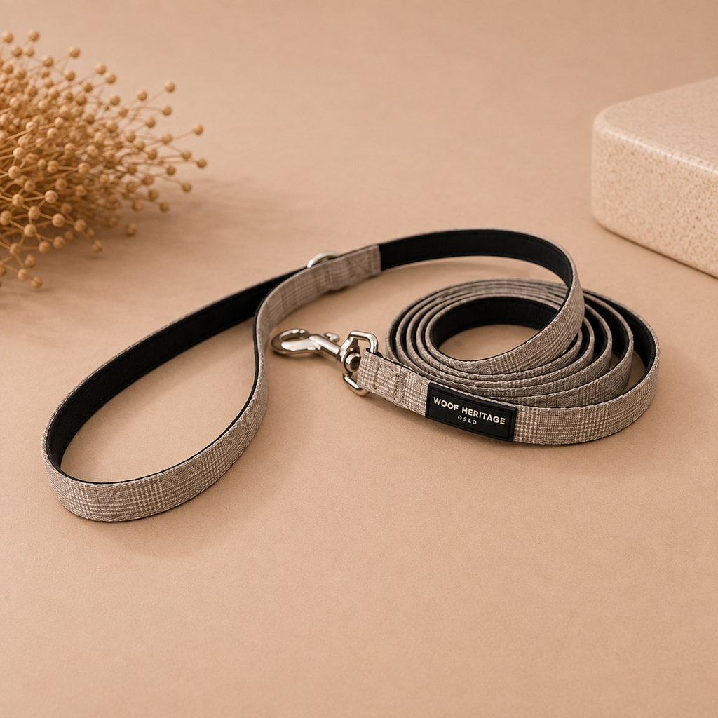 Bundle – Glen Check Sand | Halsbånd + Bånd