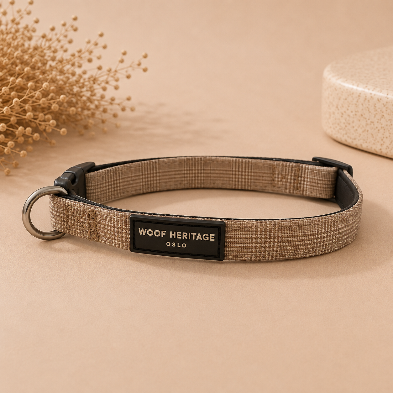Bundle – Glen Check Sand | Halsbånd + Bånd